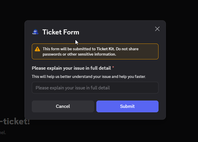 Ticket Form