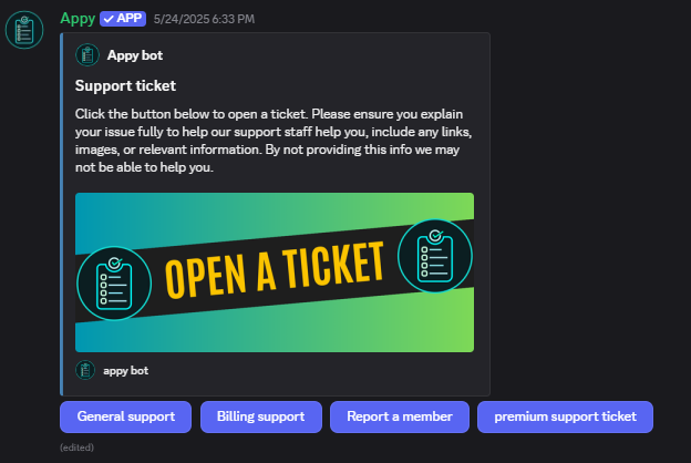 example ticket panel