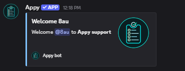 example welcome message